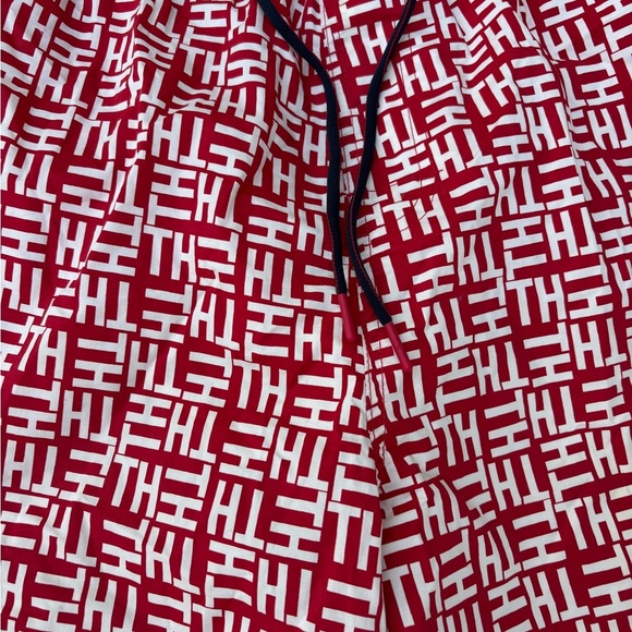 Tommy Hilfiger Red and White Patterned Swim Trunks - Picture 2 of 5
